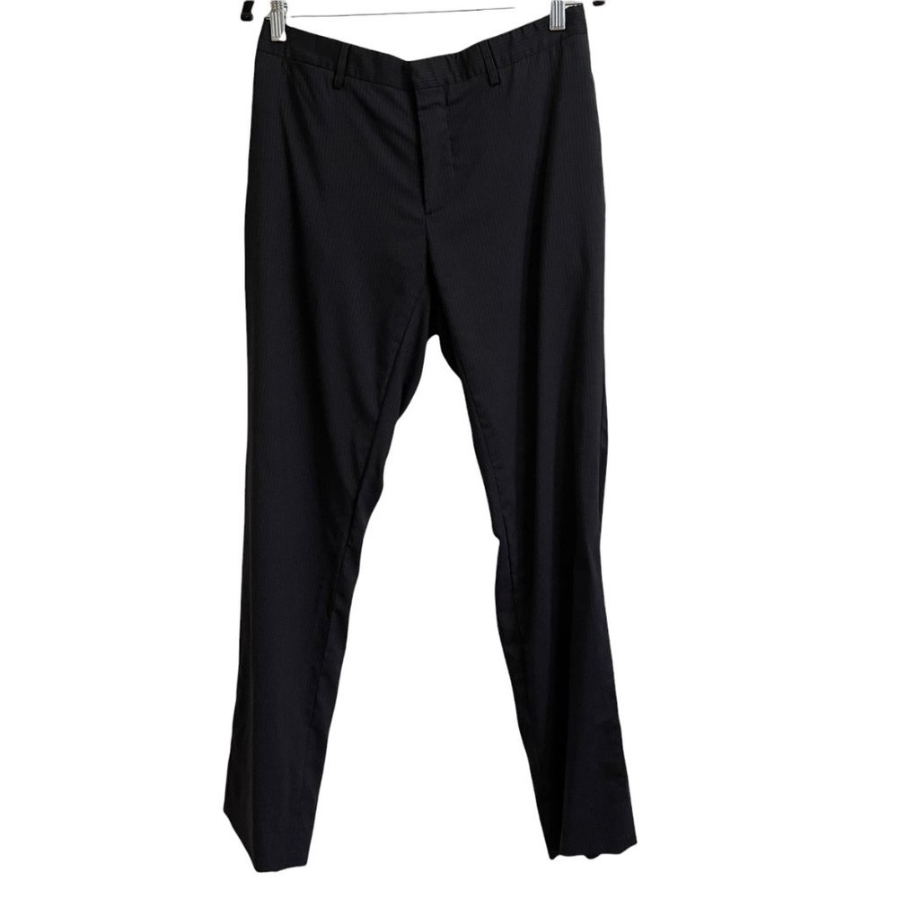 Men's Burberry Black Pinstripe Dress Pants